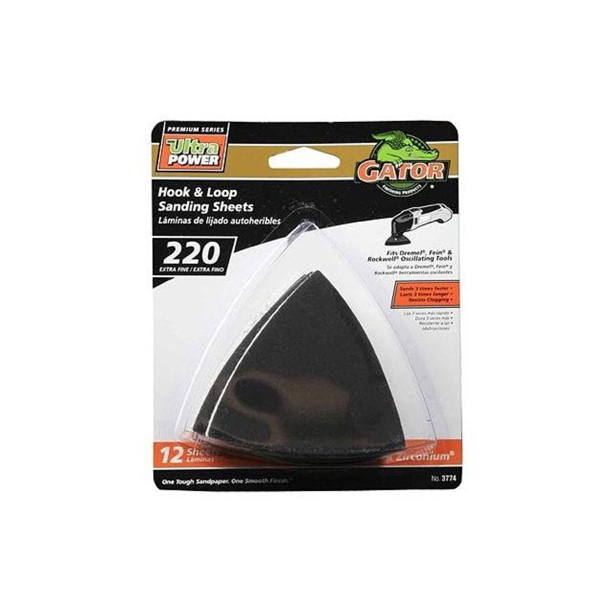 Gator 3 In. 220-Grit Hoop & Loop Sandpaper (12-Pack)