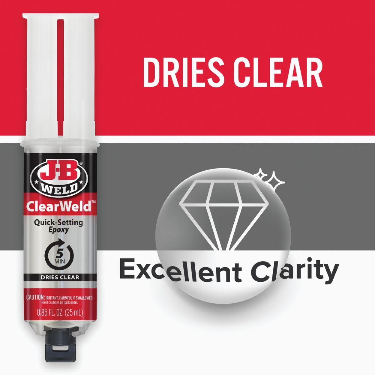 J-B Weld 0.85 Oz. ClearWeld Epoxy, Syringe - photo 3