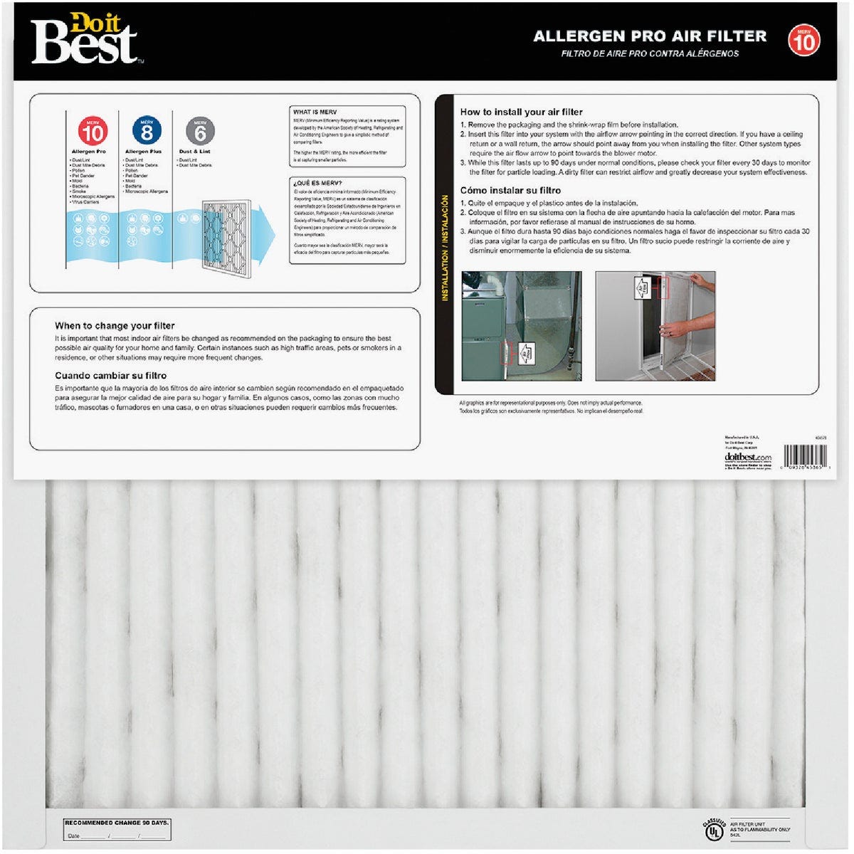 Do it Best 14 In. x 14 In. x 1 In. MERV 11 Furnace Filter - photo 2