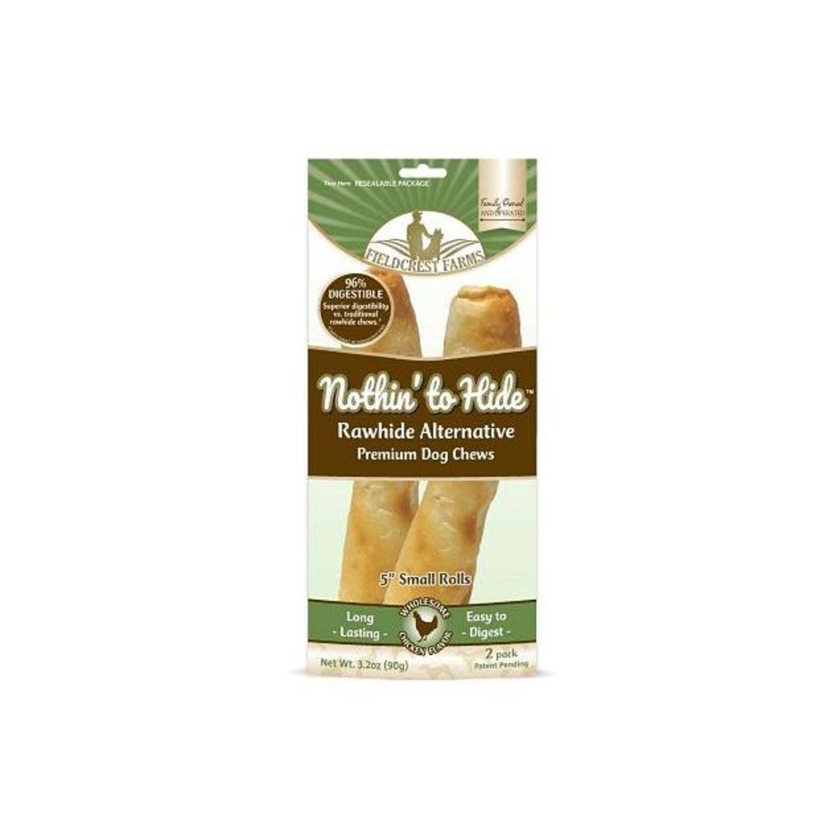 Fieldcrest Farms Nothin' to Hide 2-Pack 5 In. Chicken Flavor Dog Chew Treat Rolls