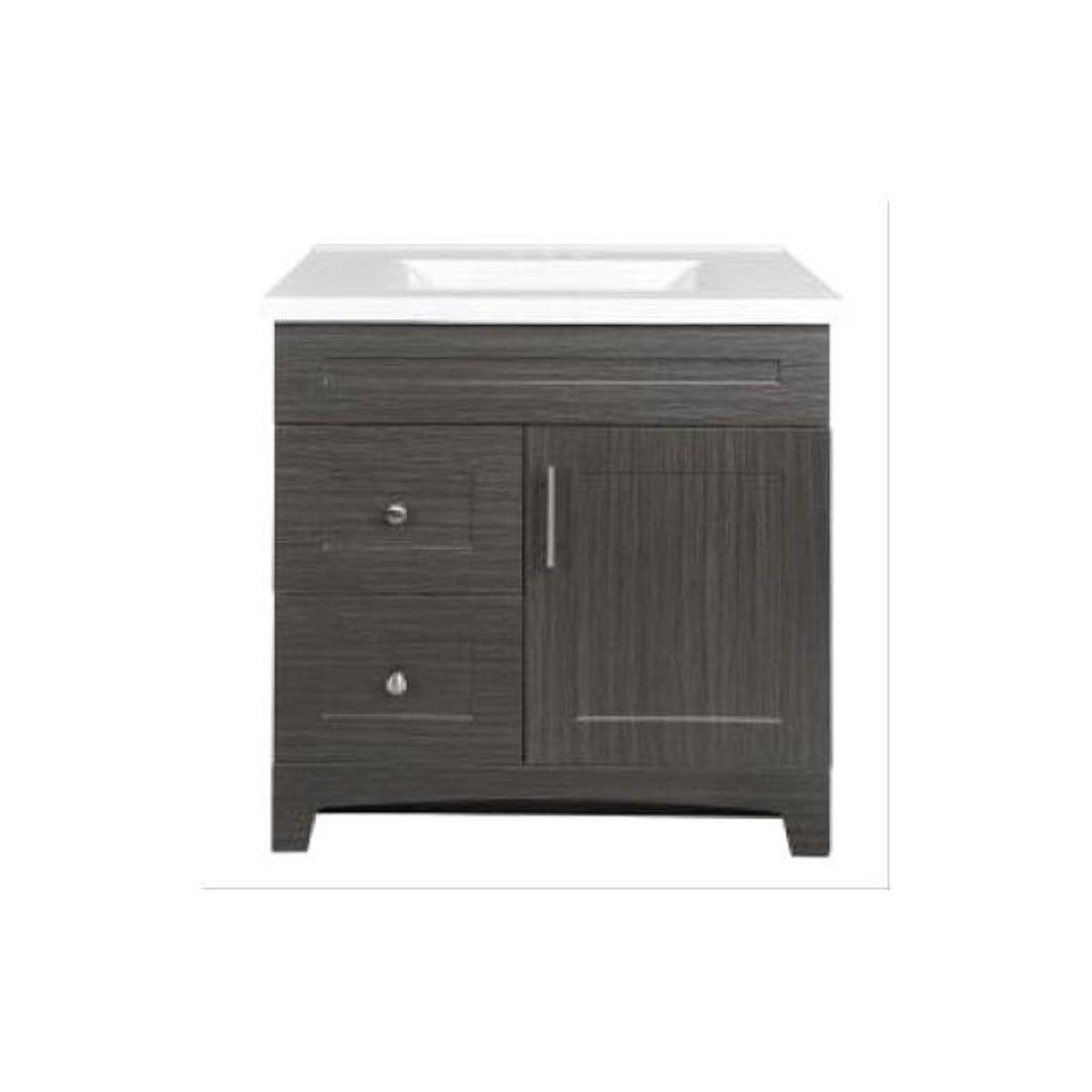Royal Cabinets Moderna Grigio Finish Shaker Door & Drawer Vanity Combo Royal Cabinets Moderna Grigio Finish Shaker Door & Drawer Vanity Combo