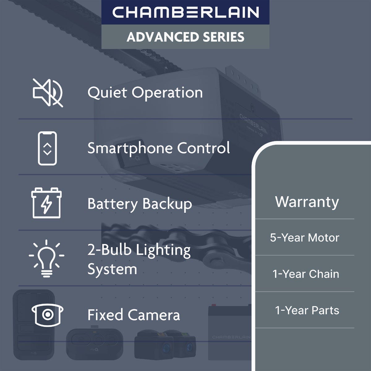 Chamberlain C4310 3/4 HP Chain Drive Garage Door Opener - photo 6
