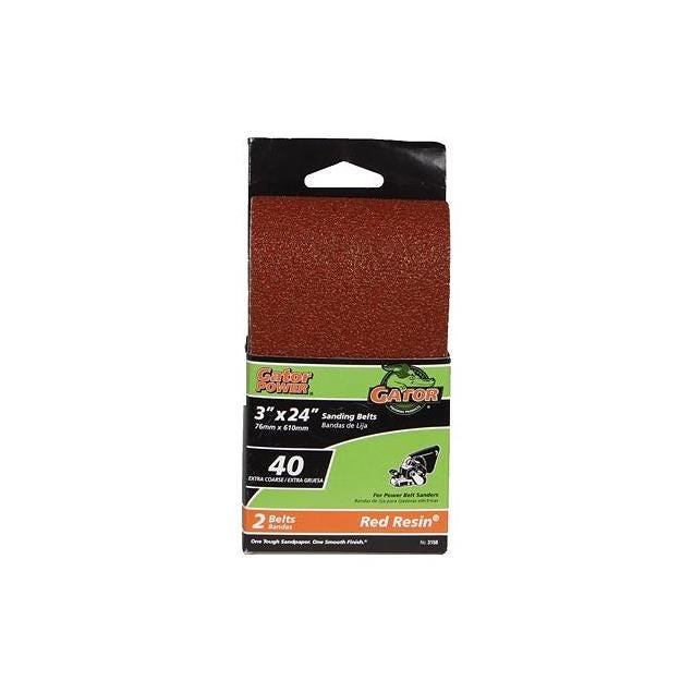 Gator 3 In. x 24 In. 40-Grit Bi-Directional Sanding Belts (2-Pack)