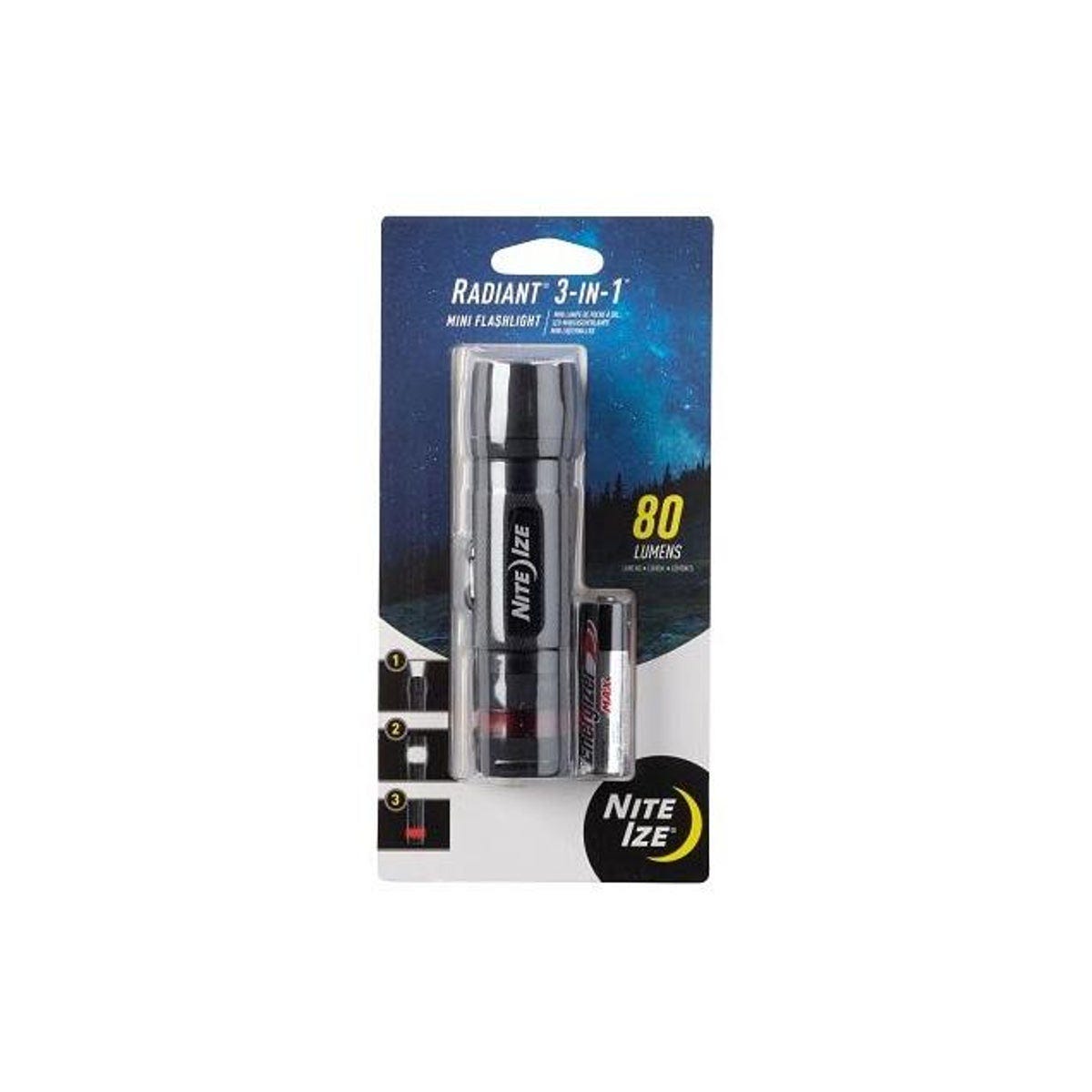 Nite Ize Radiant 3-In-1 Black Mini Flashlight