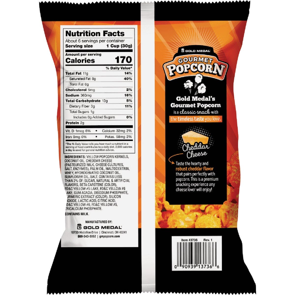 Gold Medal Gourmet 6.6 Oz. Cheddar Cheese Popcorn - photo 2