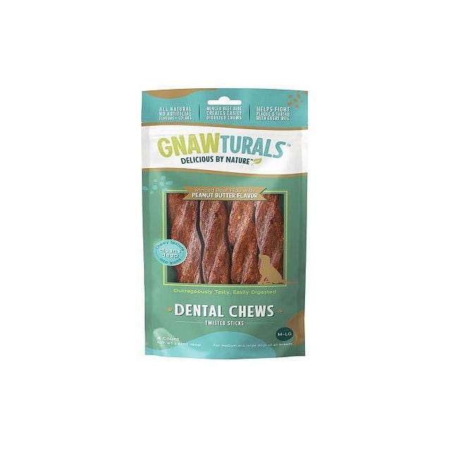 Gnawturals 8 In. Peanut Butter Flavor Dental Chews Dog Treat Gnawturals 8 In. Peanut Butter Flavor Dental Chews Dog Treat