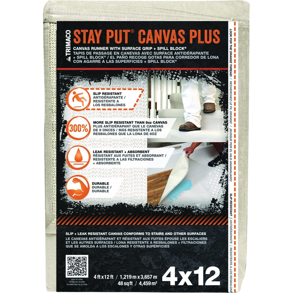 Trimaco Stay Put Canvas Plus 4 In. x 12 Ft. Dropcloth Trimaco Stay Put Canvas Plus 4 In. x 12 Ft. Dropcloth