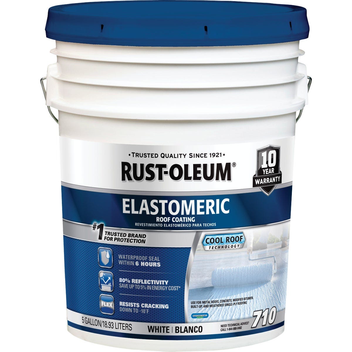 Rust-Oleum 710 5 Gal. 10-Year White Elastomeric Roof Coating - photo 2