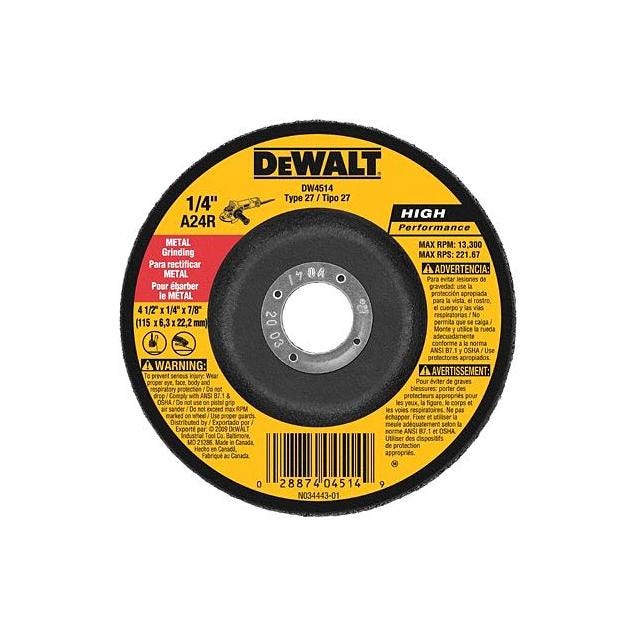 DeWalt 5-Pack 1/4 In. x 7/8 In. x 4-1/2 In. Metal Grinding Wheel