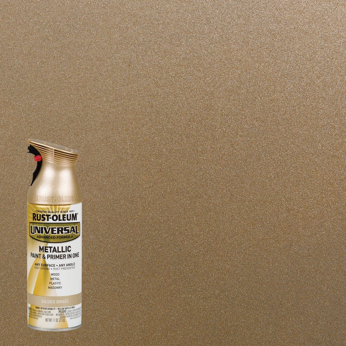 Rust-Oleum Universal 11 Oz. Metallic Gilded Brass Paint