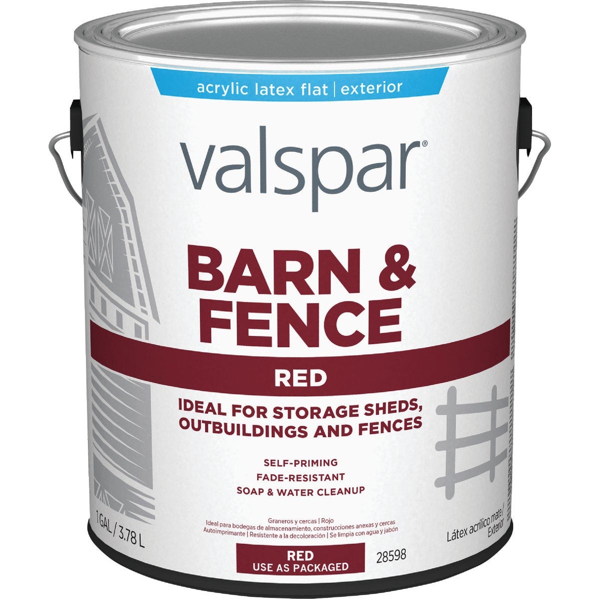 Valspar Latex Paint & Primer In One Flat Barn & Fence Paint, Red, 1 Gal. - photo 2 Valspar Latex Paint & Primer In One Flat Barn & Fence Paint, Red, 1 Gal. - photo 2