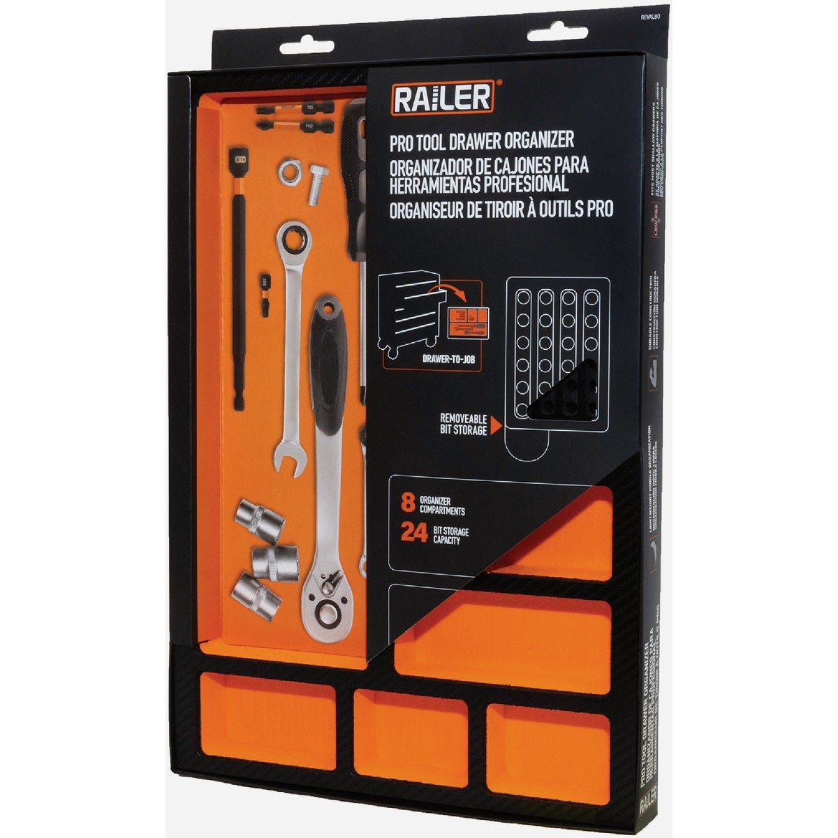 Railer EVA Foam Tool Tray – 11" X 15.5" Drawer Organizer With Built-In Bit & Socket Storage, Premium Tool Box Accessory