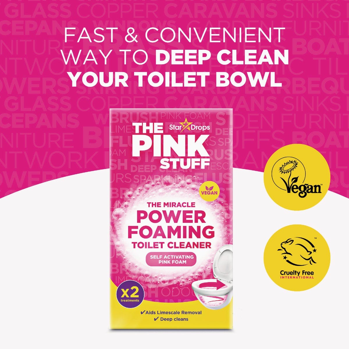 The Pink Stuff Miracle Power Foaming Toilet Cleaner (2-Pk.) - photo 5