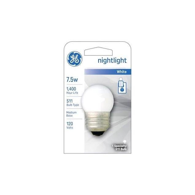 GE 7.5W White Night Light Bulb GE 7.5W White Night Light Bulb
