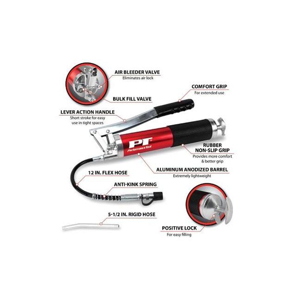 Performance Tool Aluminum Lever Action Grease Gun - photo 2