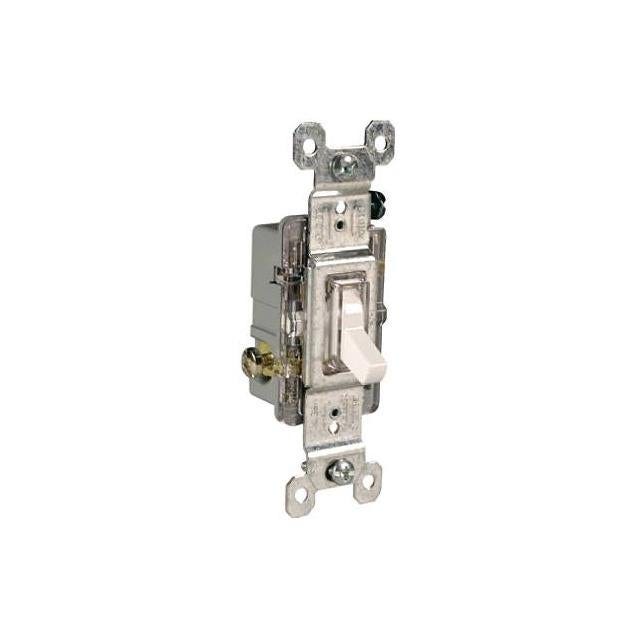 Legrand Pass & Seymour 15A 120V White Grounding Illuminated Toggle Switch