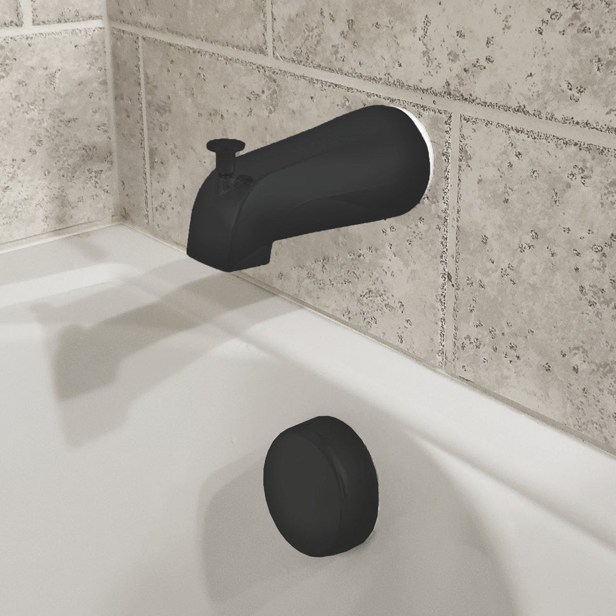 Danco Universal Matte Black Tub Spout with Diverter Danco Universal Matte Black Tub Spout with Diverter