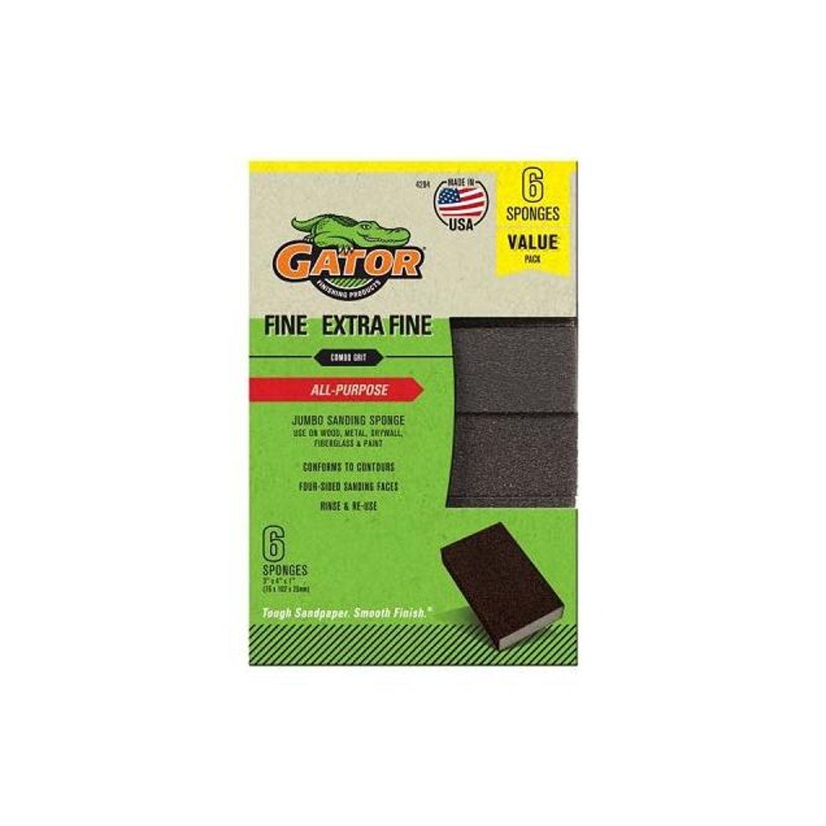 Gator 3 In. x 4 In. Extra Fine/Fine Sanding Sponge (6-Pack) Gator 3 In. x 4 In. Extra Fine/Fine Sanding Sponge (6-Pack)