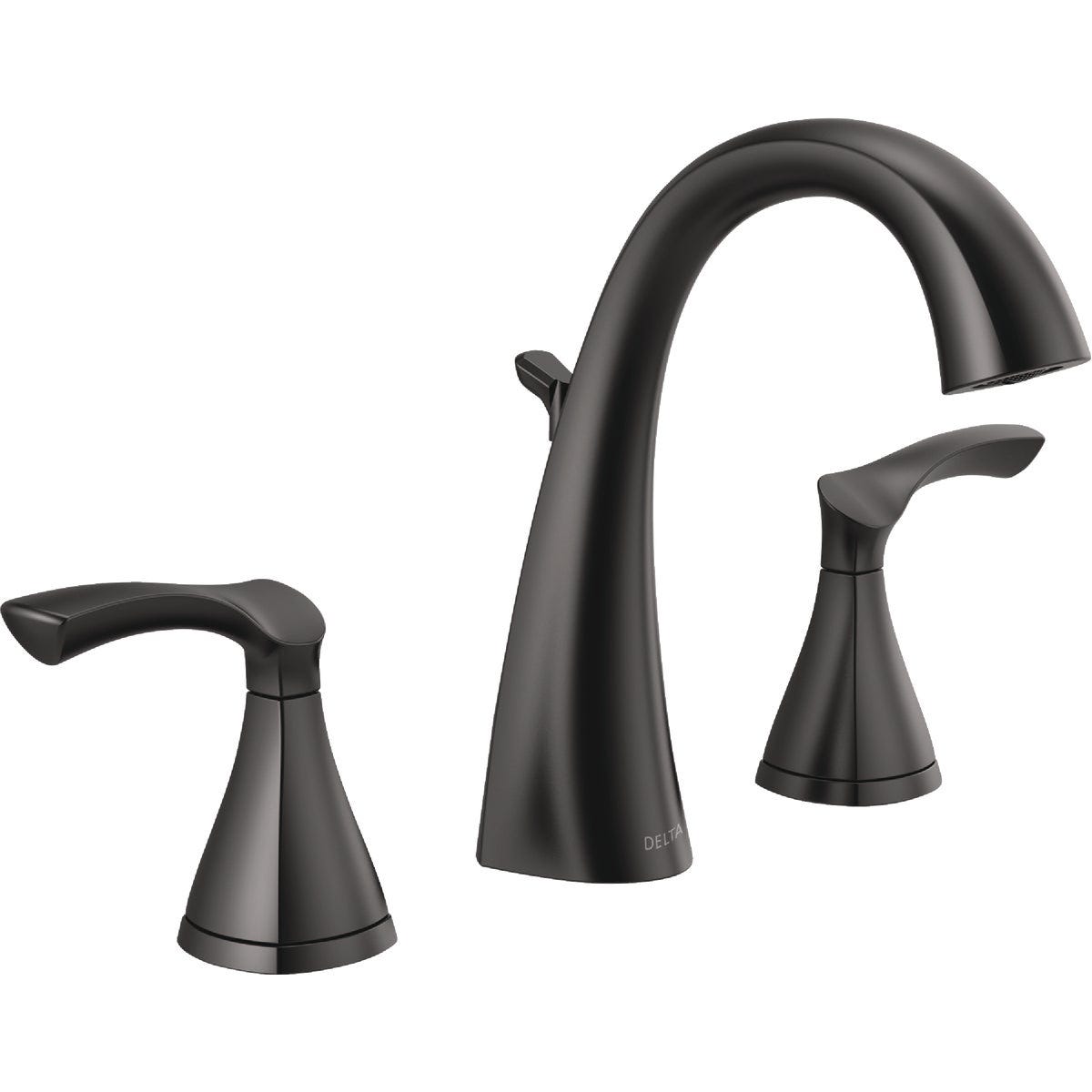 Delta Sandover Matte Black 2-Handle Widespread Bathroom Faucet Delta Sandover Matte Black 2-Handle Widespread Bathroom Faucet