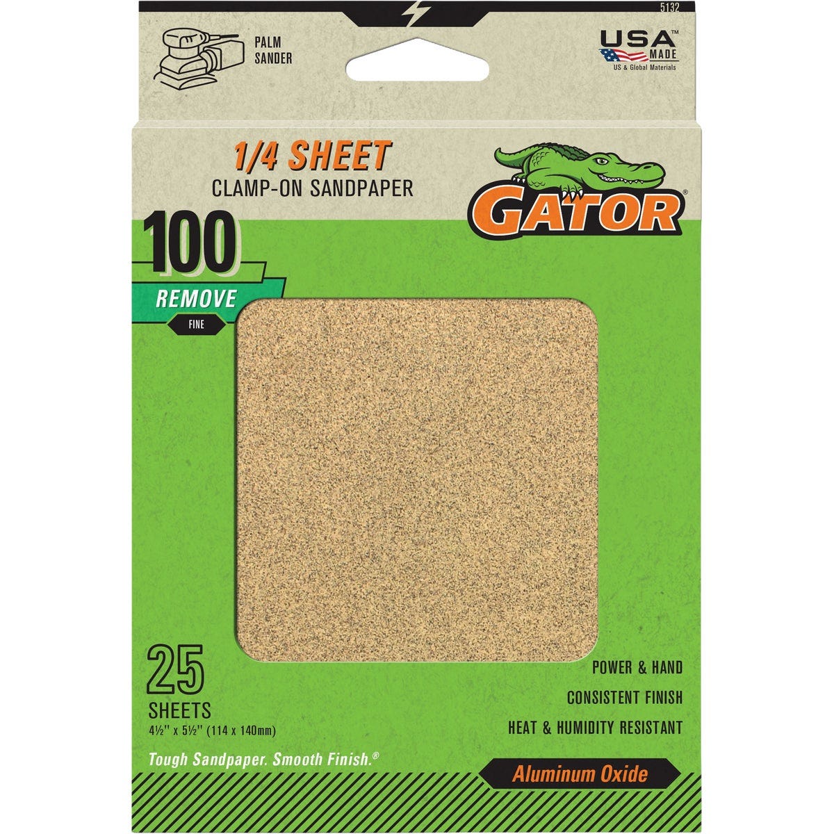 Gator 4.5 In. x 5.5 In. 100-Grit Aluminum Oxide Sandpaper Sheet (25-Pack) Gator 4.5 In. x 5.5 In. 100-Grit Aluminum Oxide Sandpaper Sheet (25-Pack)