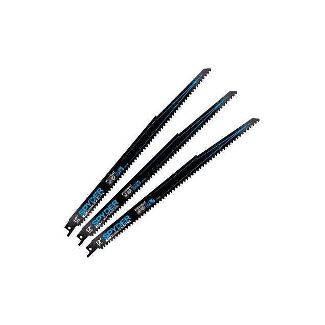 Spyder 12 In. 6 TPI Nail-Embedded Wood Bi-Metal Reciprocating Saw Blades (3-Pack)