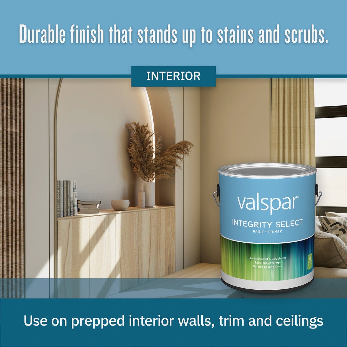 Valspar Integrity Select Paint & Primer Semi-Gloss Interior Paint, Tint Base, 1 Qt. - photo 4