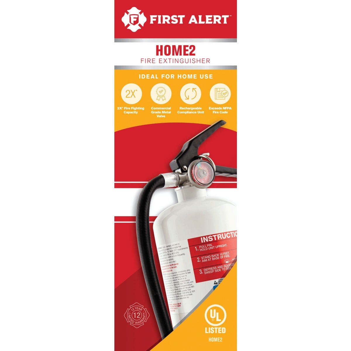 First Alert 2-A:10-B:C Rechargeable Heavy-Duty Home Fire Extinguisher - photo 2 First Alert 2-A:10-B:C Rechargeable Heavy-Duty Home Fire Extinguisher - photo 2