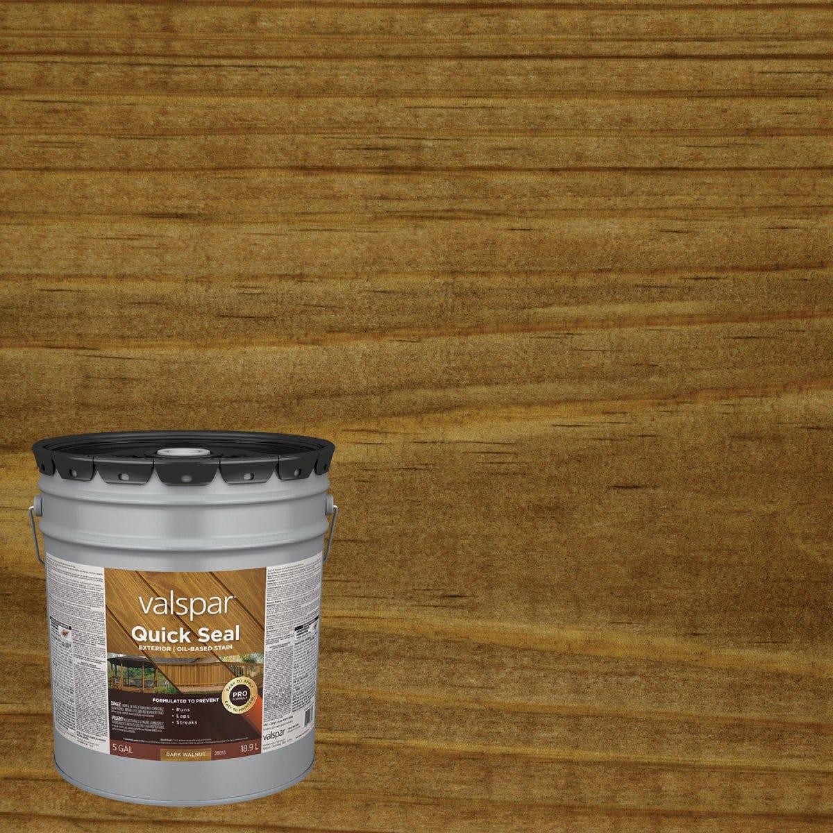 Valspar Quick Seal Oil Based Exterior Stain, Dark Walnut, 5 Gal. - photo 3 Valspar Quick Seal Oil Based Exterior Stain, Dark Walnut, 5 Gal. - photo 3
