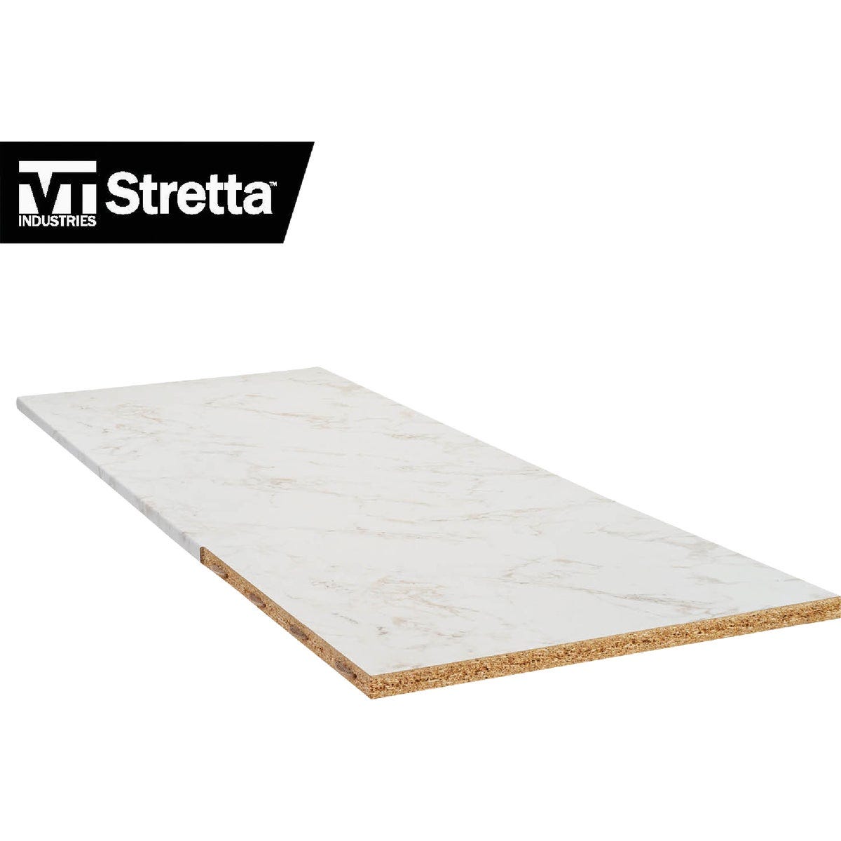 VT Industries Stretta 6 Ft. Right Hand Laminate White Marble Countertop - photo 3
