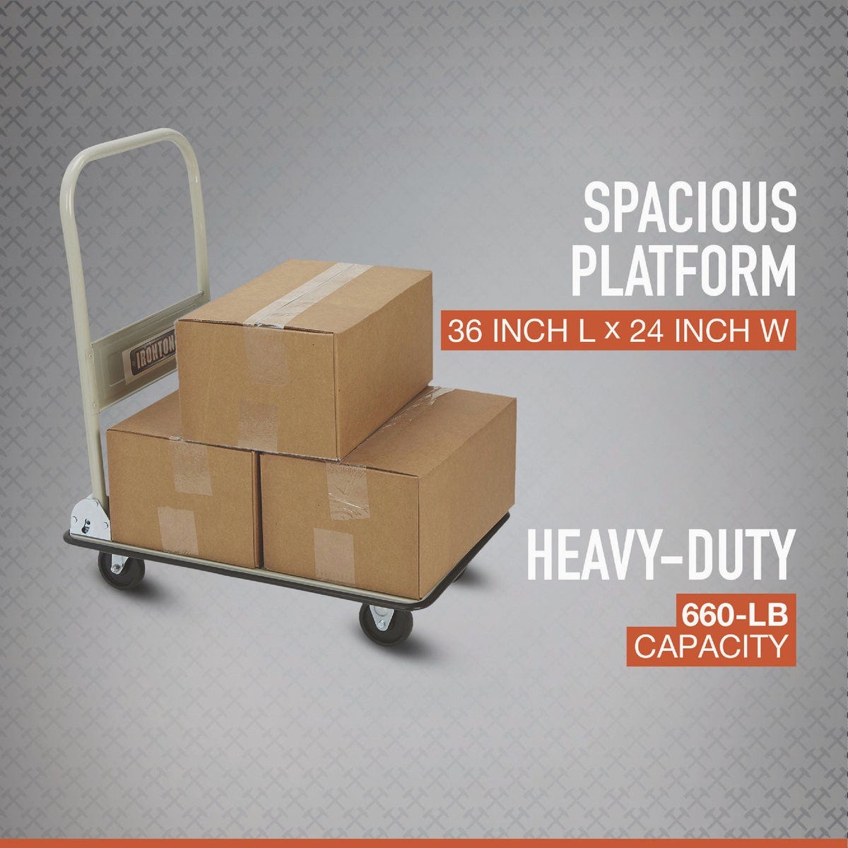 Ironton 24 In. W. x 36 In. L. Folding Platform Cart, 660 Lb. Capacity - photo 3