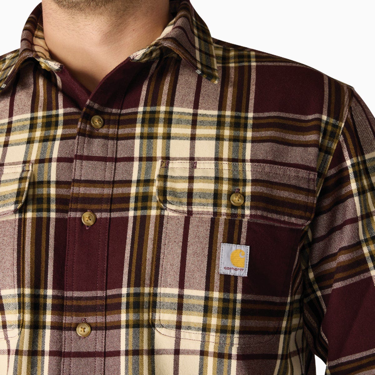 Carhartt Men's 2XL Regular Port Heavyweight Flannel Long-Sleeve Plaid Shirt, Loose Fit - photo 6