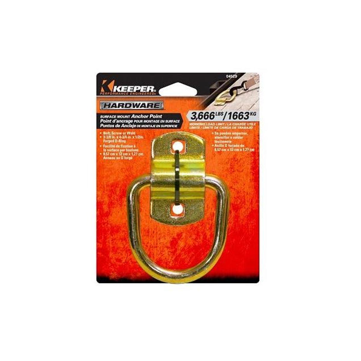 Keeper 3-3/8 In. D-Ring With Bracket Keeper 3-3/8 In. D-Ring With Bracket