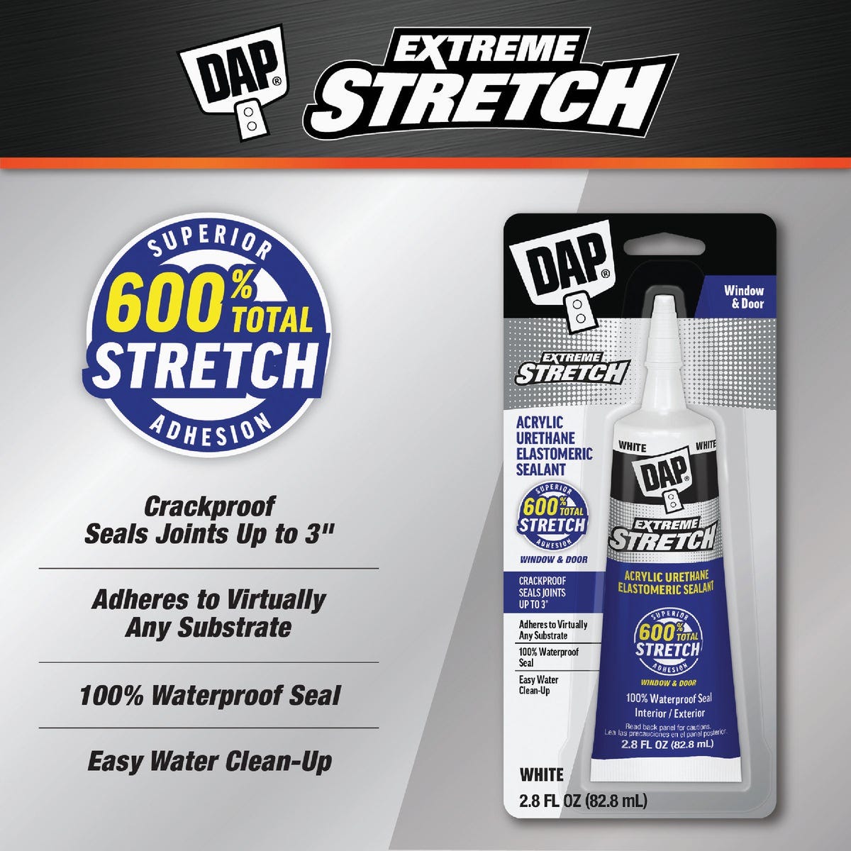 DAP Extreme Stretch 2.8 Oz. Acrylic Urethane Premium Elastomeric Sealant - photo 4 DAP Extreme Stretch 2.8 Oz. Acrylic Urethane Premium Elastomeric Sealant - photo 4