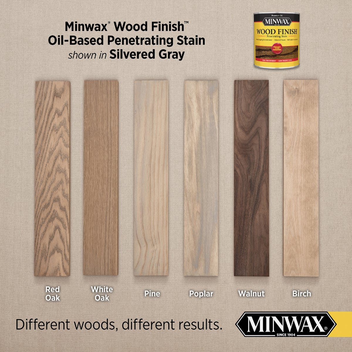 Minwax Wood Finish Penetrating Stain, Silvered Gray, 1 Qt. - photo 3
