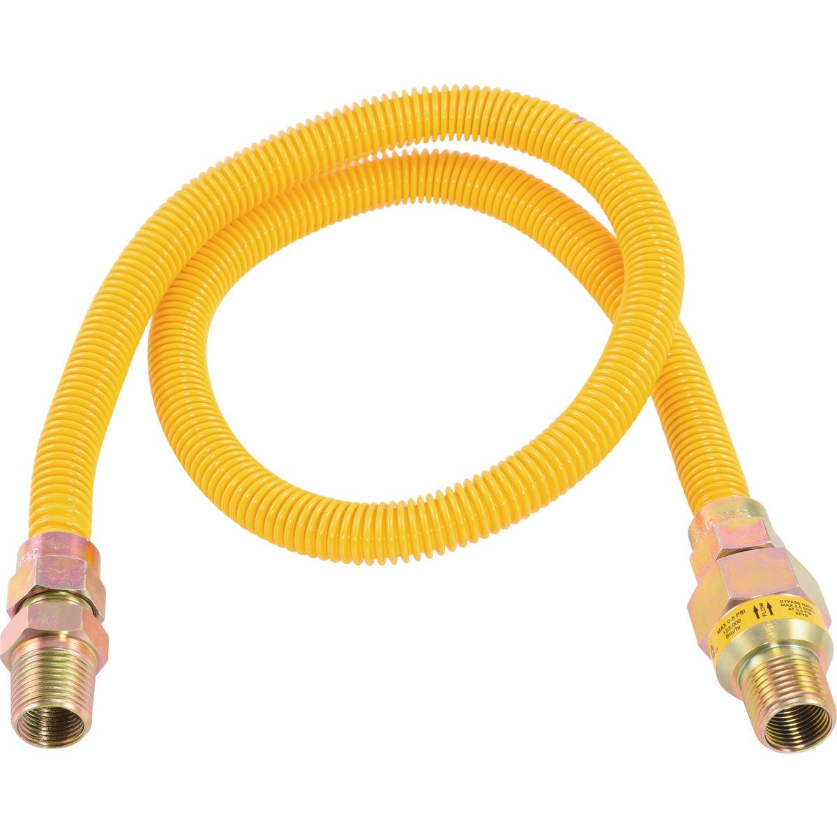 Eastman 1/2 In. OD x 36 In. 1/2 In. MIP (Tapped 3/8 In. FIP) x 1/2 In. MIP (Tapped 3/8 In. FIP) Coated Stainless Steel Gas Connector with ArmorBoost Excess Flow Valve Eastman 1/2 In. OD x 36 In. 1/2 In. MIP (Tapped 3/8 In. FIP) x 1/2 In. MIP (Tapped 3/8 In. FIP) Coated Stainless Steel Gas Connector with ArmorBoost Excess Flow Valve