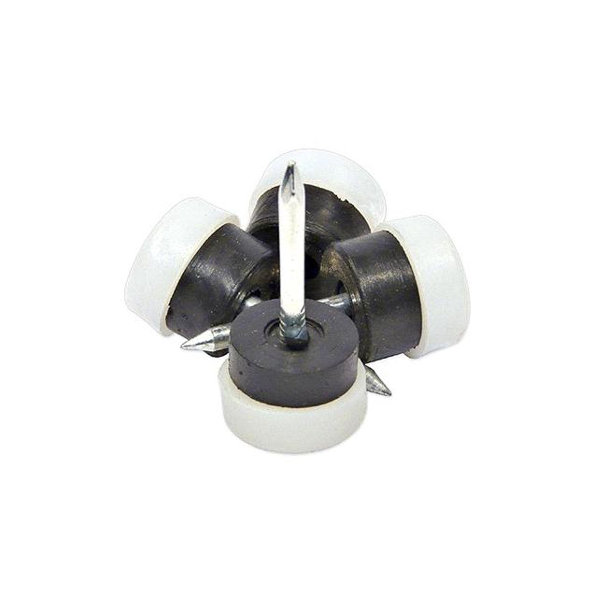 TruGuard 3/4 In. Nail-On Cushioned White Plastic Furniture Glides (4-Pack)