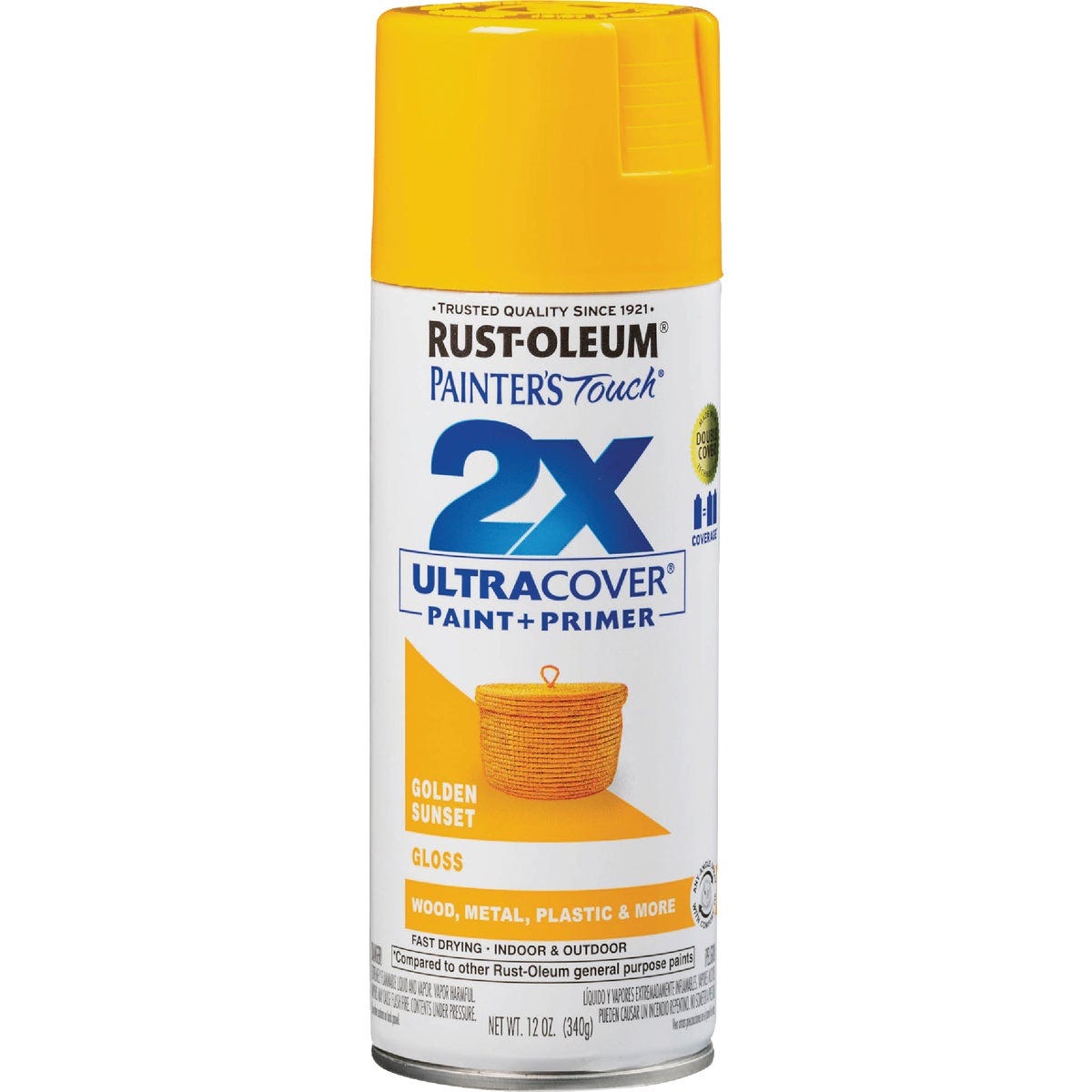Rust-Oleum Painter's Touch 2X Ultra Cover 12 Oz. Gloss Paint + Primer Spray Paint, Golden Sunset - photo 2