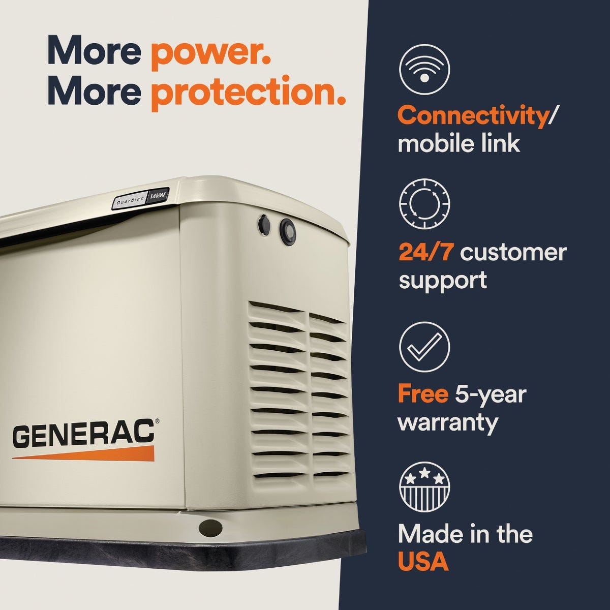 Generac Guardian WiFi 14,000W Natural Gas/LP Home Standby Generator with 200A Automatic Transfer Switch - photo 3