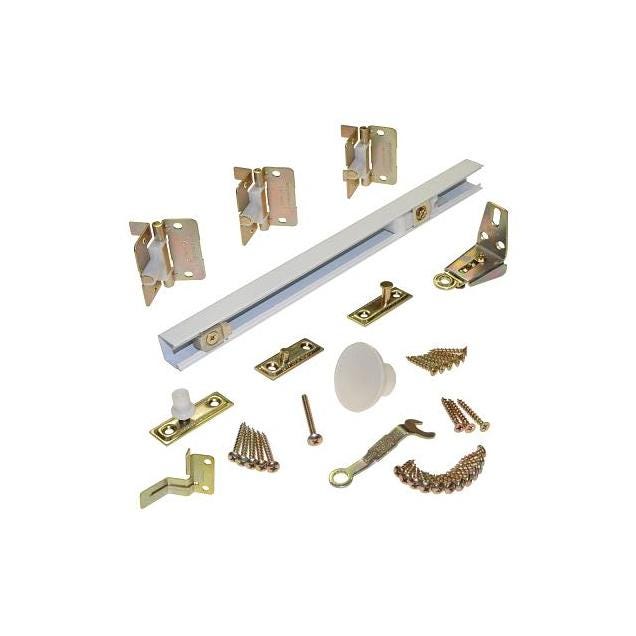 Johnson Hardware 33 In. White Bi-Fold Door Hardware Set
