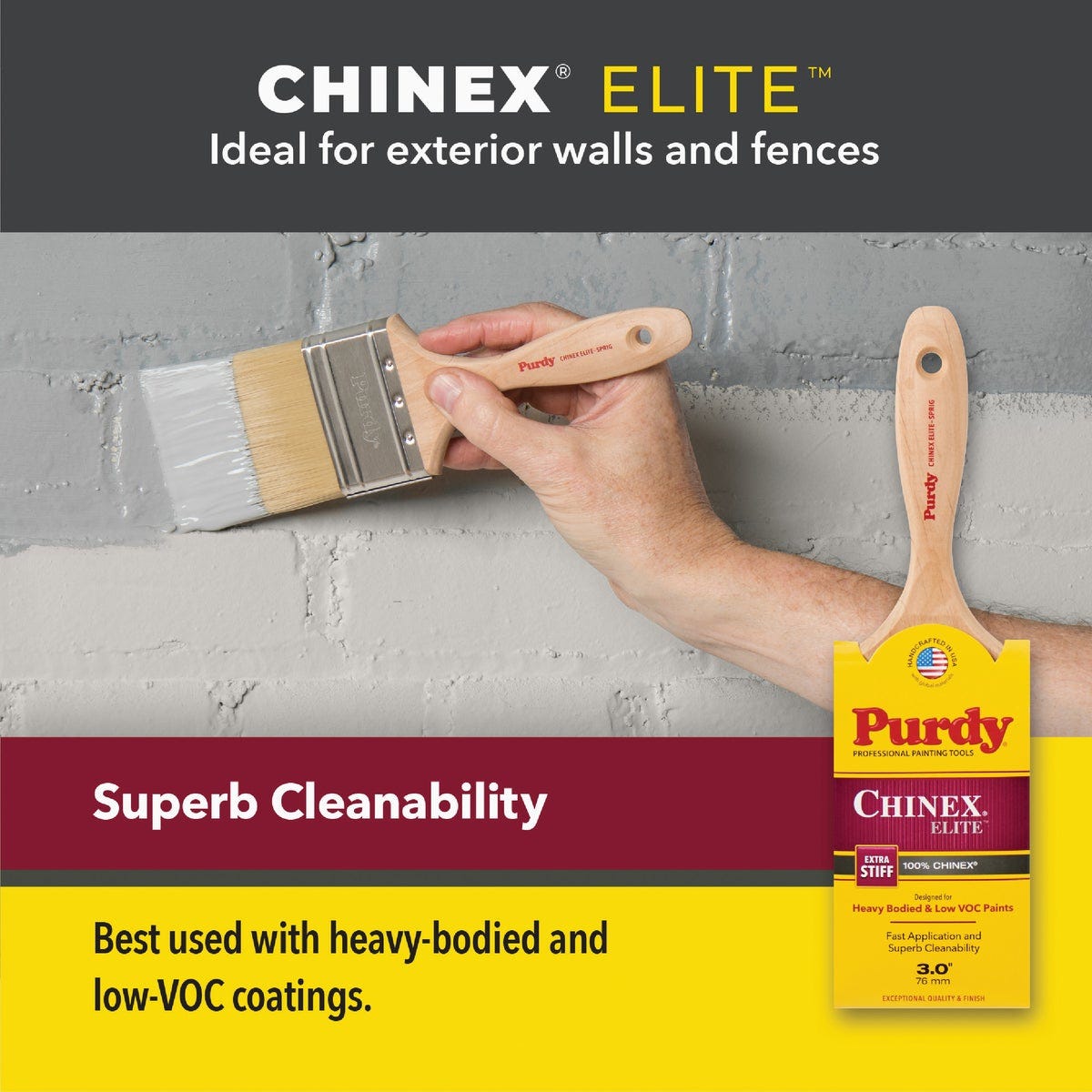 Purdy Chinex Elite Glide Paint Brush, 3 in. - photo 6 Purdy Chinex Elite Glide Paint Brush, 3 in. - photo 6