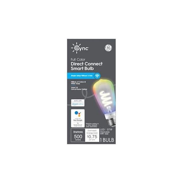 GE 6.2W 500 Lumens Cync LED Full Color Edison Smart Light Bulb GE 6.2W 500 Lumens Cync LED Full Color Edison Smart Light Bulb