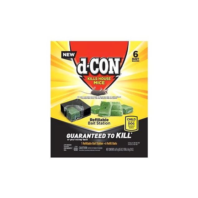 D-Con Refillable Corner Fit Mouse Bait Station (6-Refill)