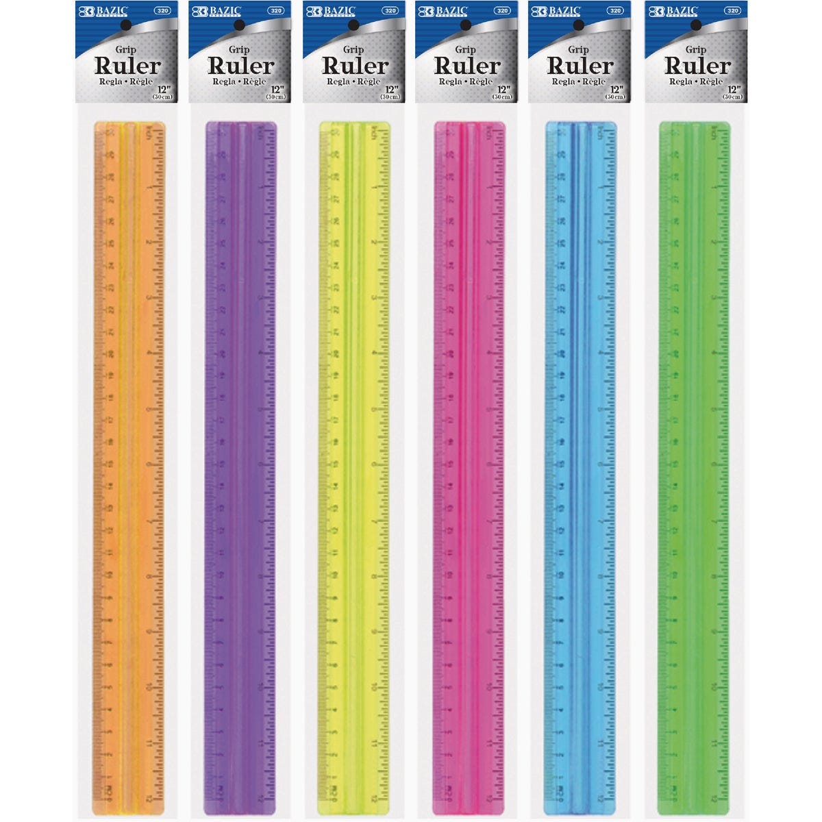 Bazic Products 12 In. (30cm) Ruler with Handle Grip | True Value Hardware