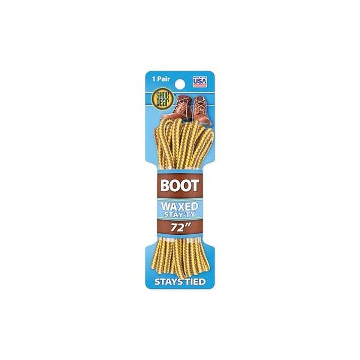Shoe Gear 72 In. Brown/Gold Stay-Ty Waxed Boot Laces (1 Pair)