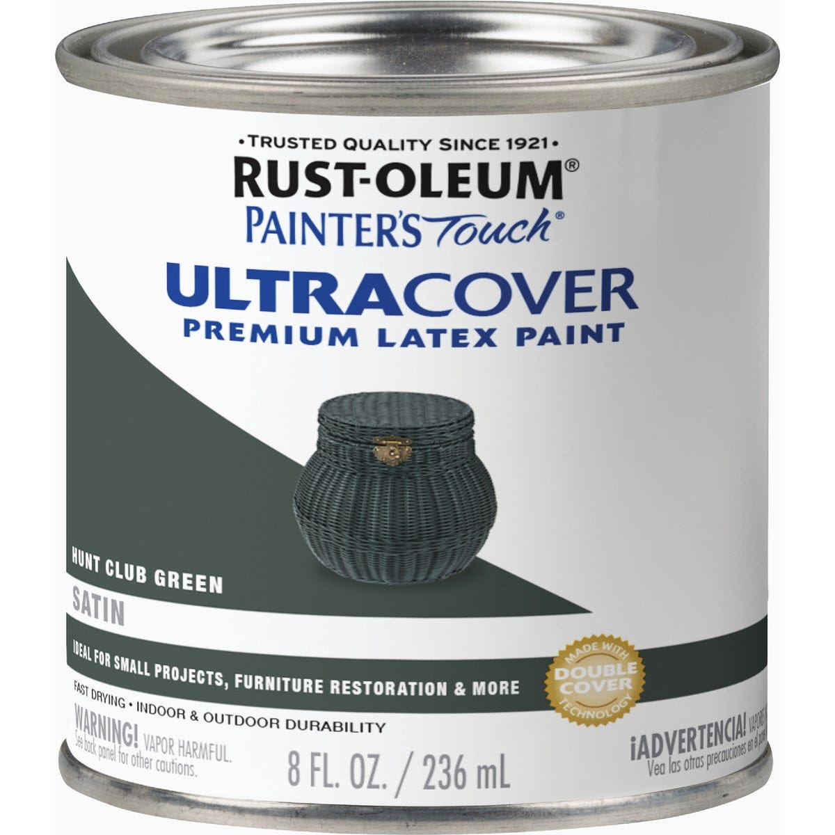 Rust-Oleum Painter's Touch Ultra Cover Premium Latex Paint, Satin Hunt Club Green, 1/2 Pt. - photo 5