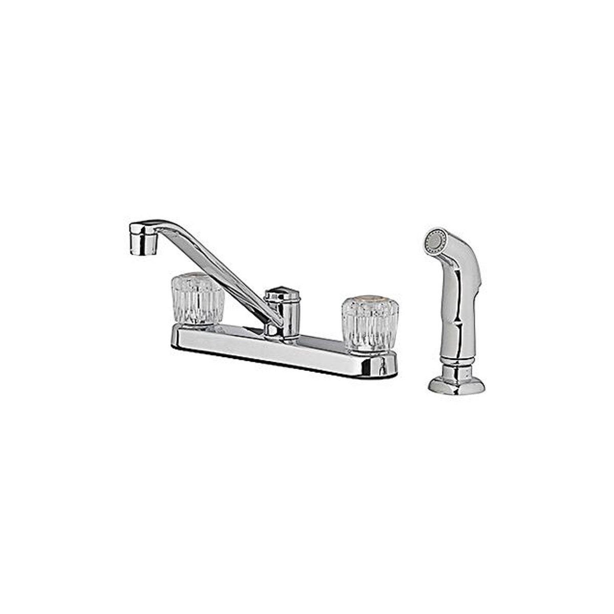HomePointe 2-Acrylic Handles Chrome Kitchen Faucet with Side Spray HomePointe 2-Acrylic Handles Chrome Kitchen Faucet with Side Spray