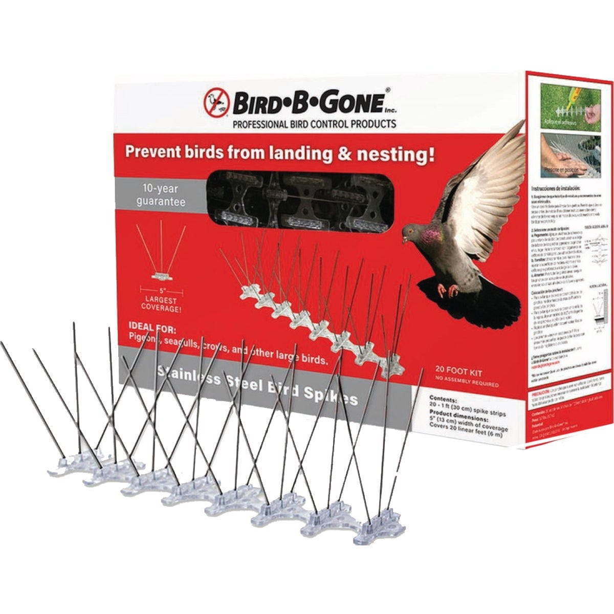 Bird-B-Gone 5 In. x 50 Ft. Stainless Steel Bird Repelling Spikes - photo 2