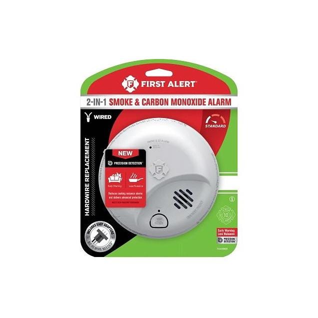 First Alert SMICO100-AC 2-In-1 Interconnect Hardwire Electrochemical/Ionization Smoke & Carbon Monoxide Alarm First Alert SMICO100-AC 2-In-1 Interconnect Hardwire Electrochemical/Ionization Smoke & Carbon Monoxide Alarm