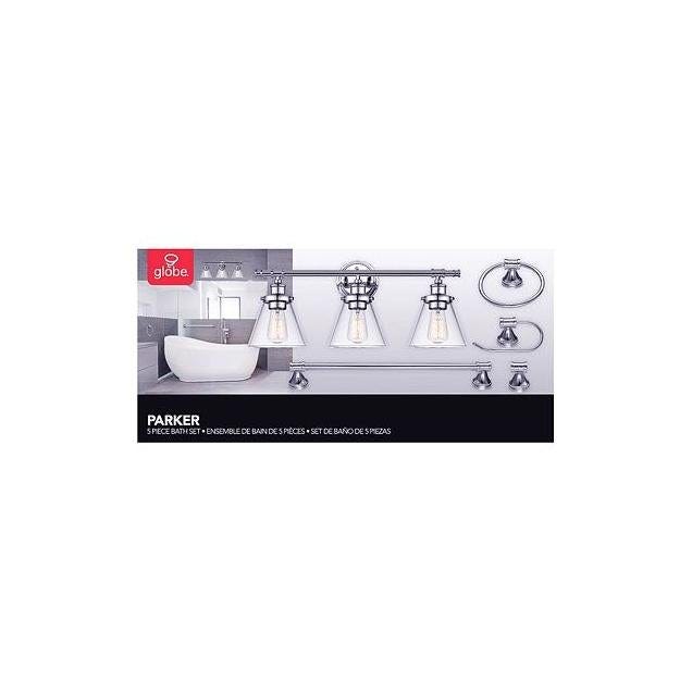Globe Parker 5-Piece Chrome Bath Hardware Set - photo 2 Globe Parker 5-Piece Chrome Bath Hardware Set - photo 2