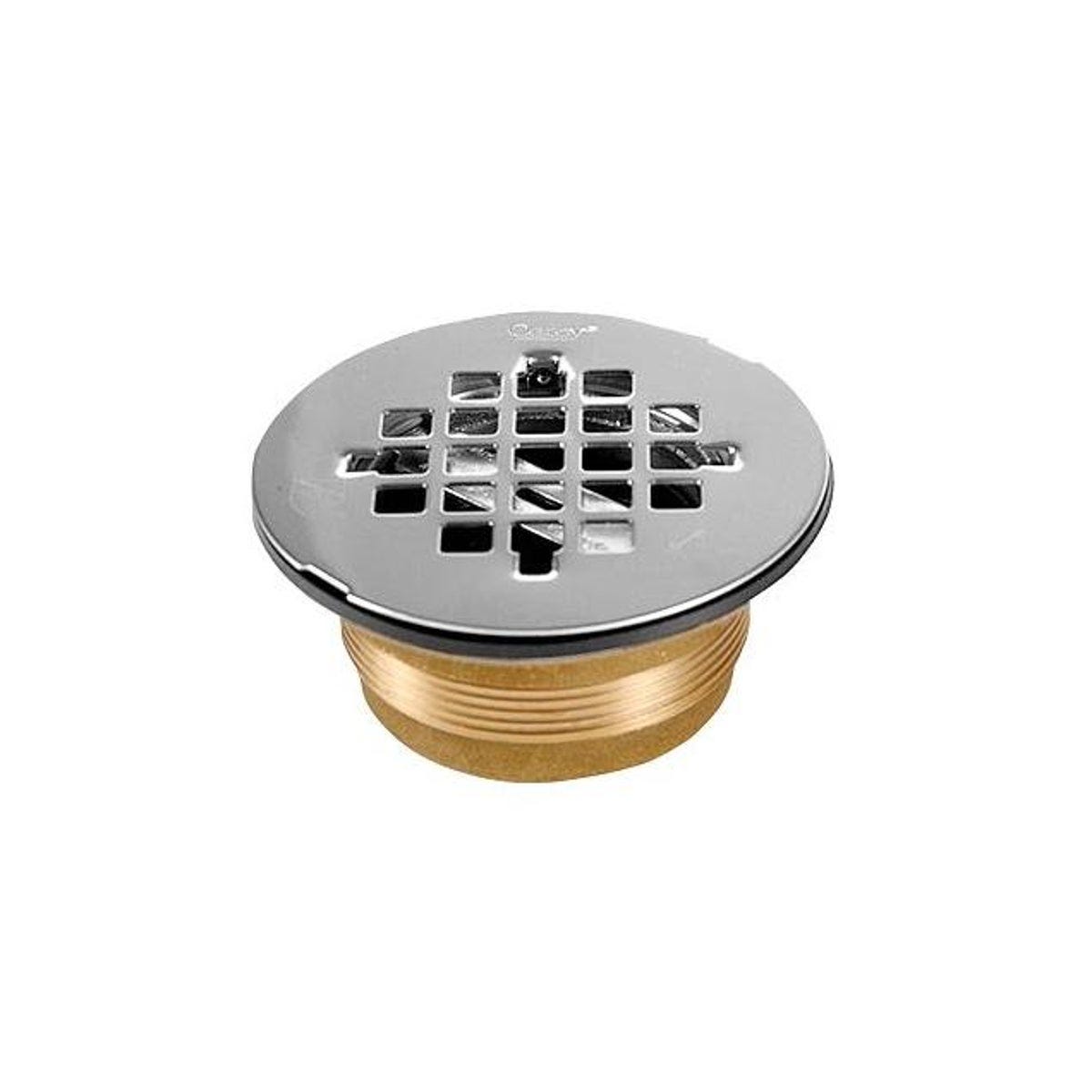Oatey Brass No-Caulk Shower Drain With Steel Strainer Cover
